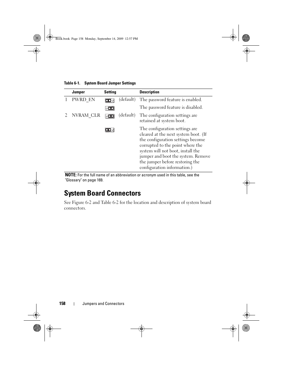 System board connectors | Dell PowerVault DL2000 User Manual | Page 158 / 188