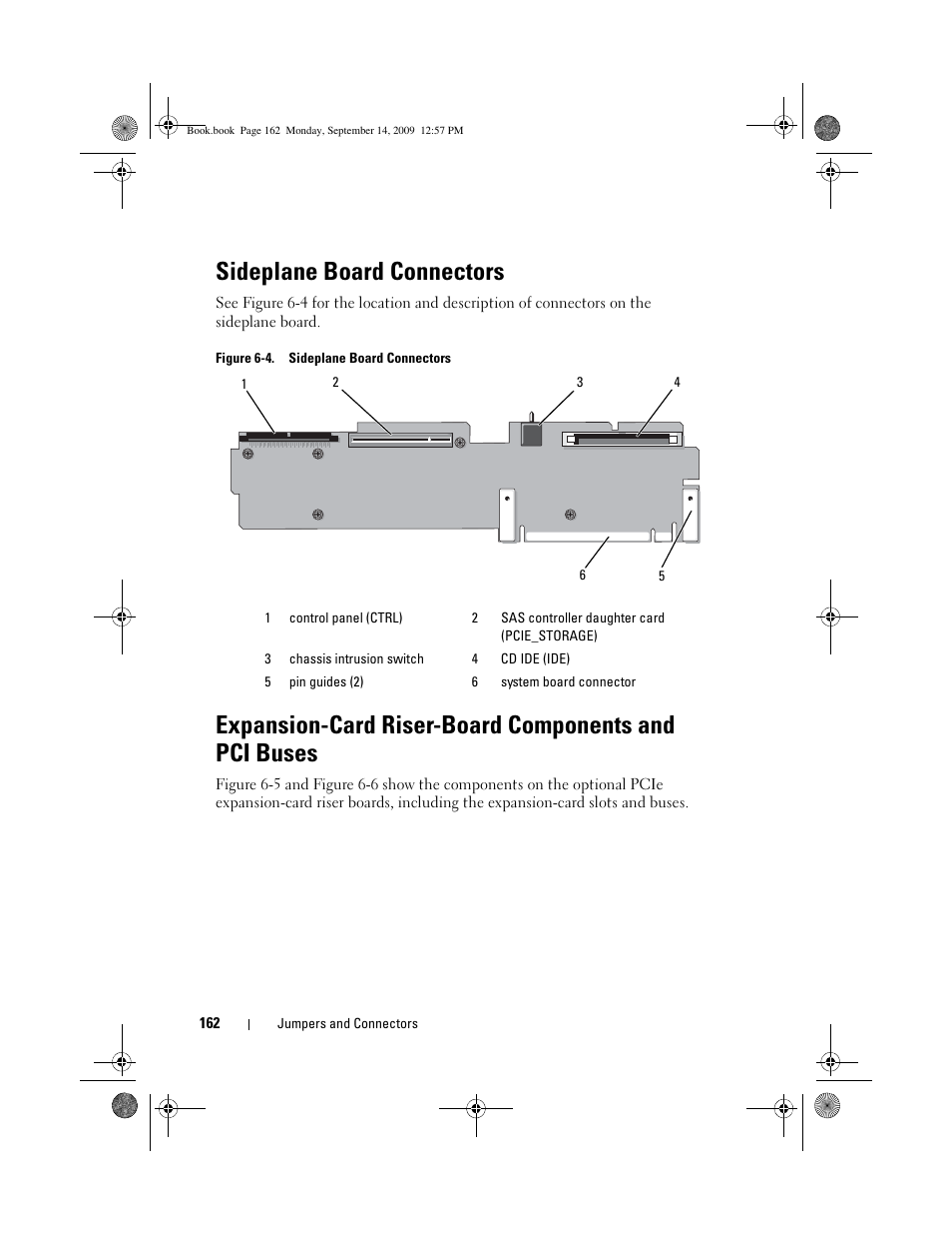 Sideplane board connectors | Dell PowerVault DL2000 User Manual | Page 162 / 188