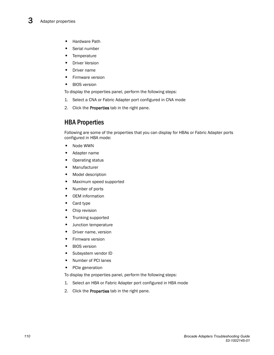 Hba properties | Dell Brocade Adapters User Manual | Page 134 / 172