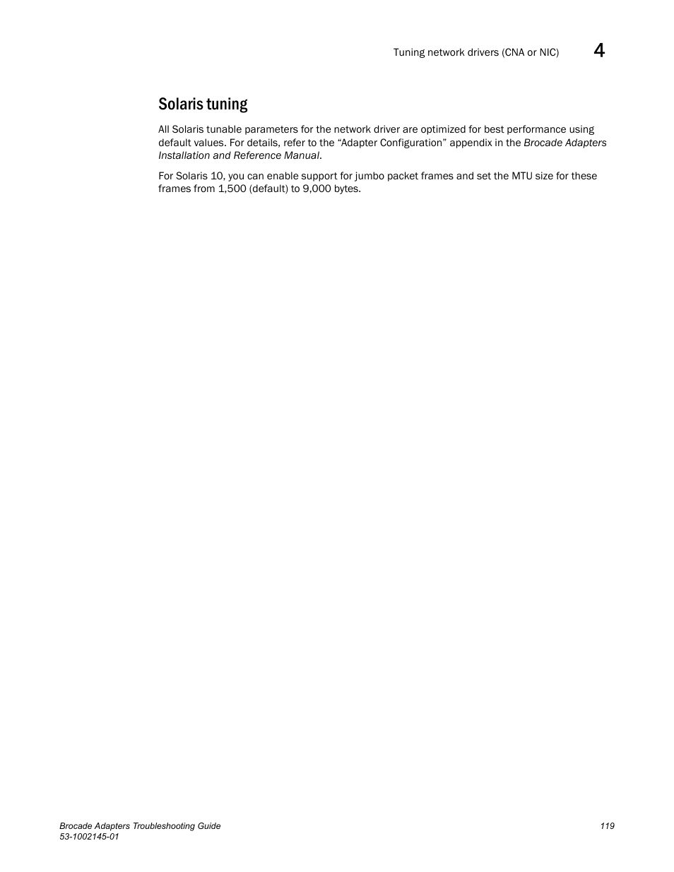 Solaris tuning | Dell Brocade Adapters User Manual | Page 143 / 172
