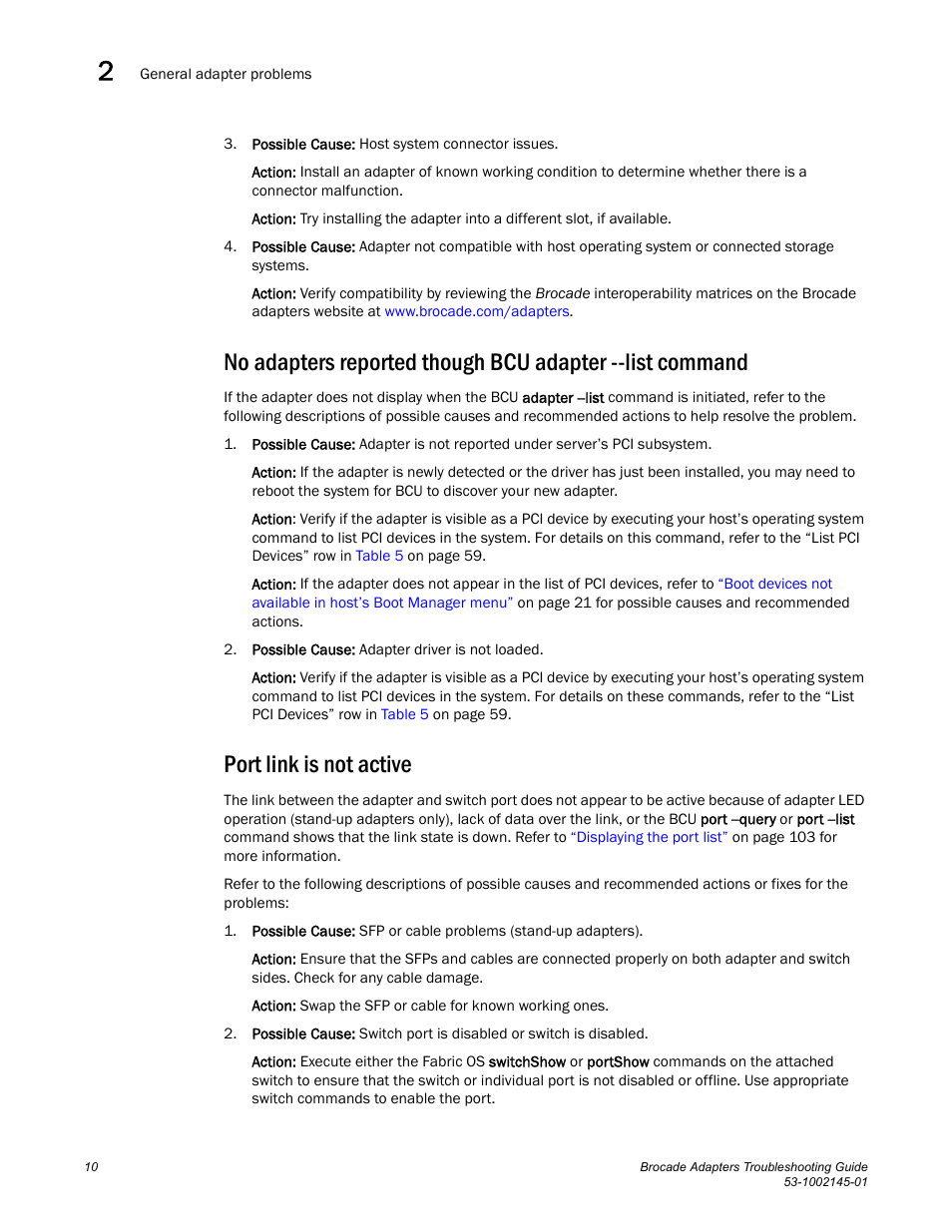 Port link is not active | Dell Brocade Adapters User Manual | Page 34 / 172
