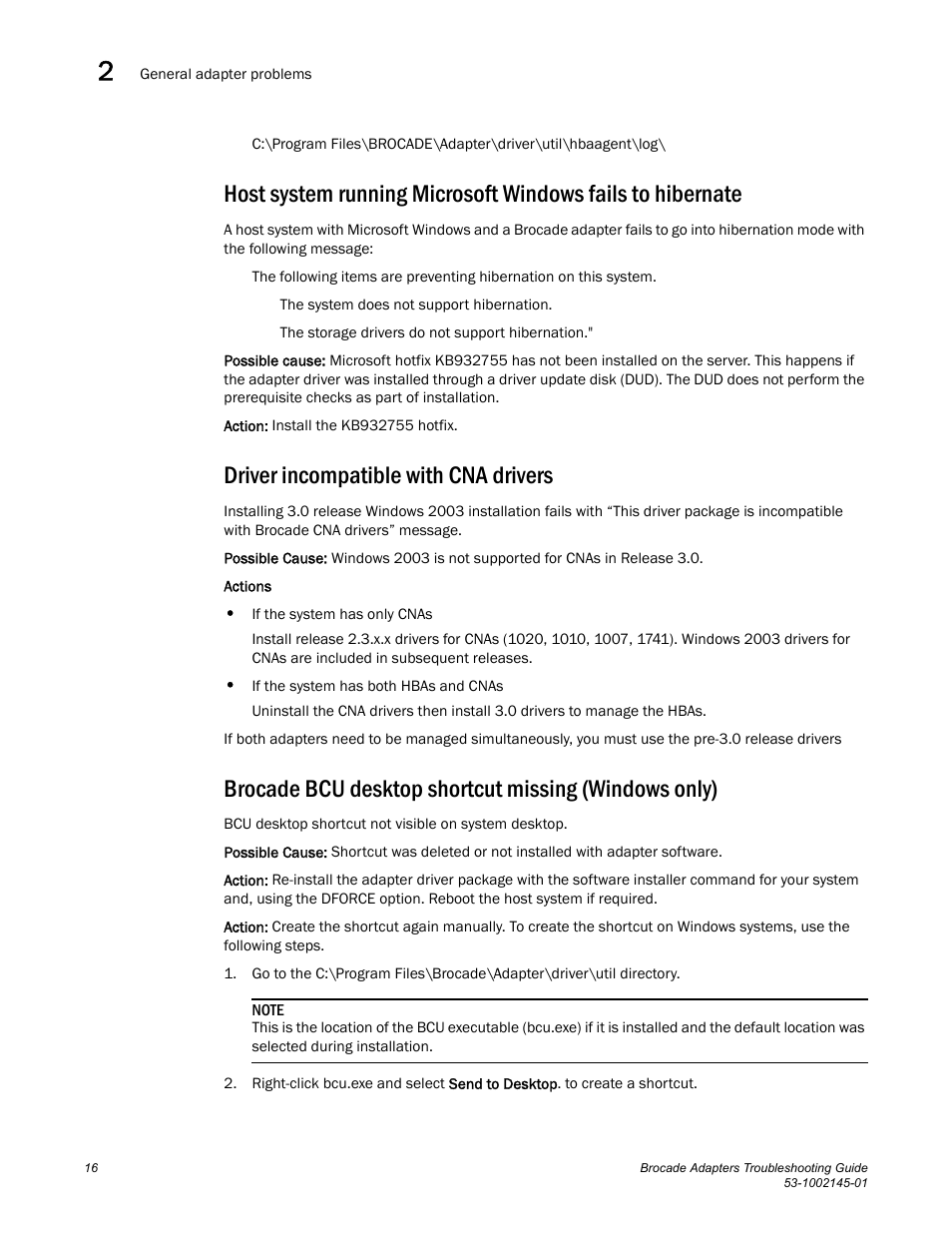 Driver incompatible with cna drivers | Dell Brocade Adapters User Manual | Page 40 / 172