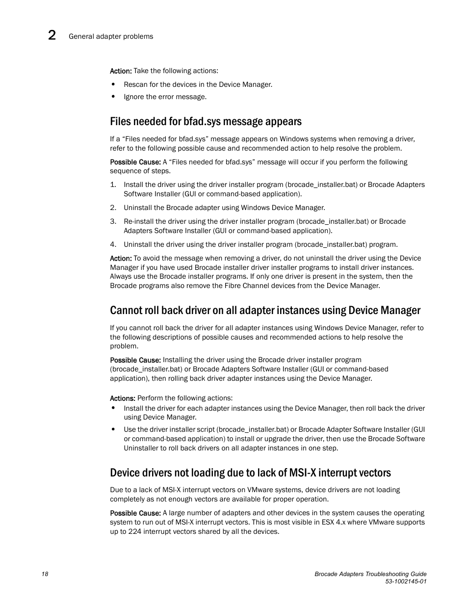 Files needed for bfad.sys message appears | Dell Brocade Adapters User Manual | Page 42 / 172