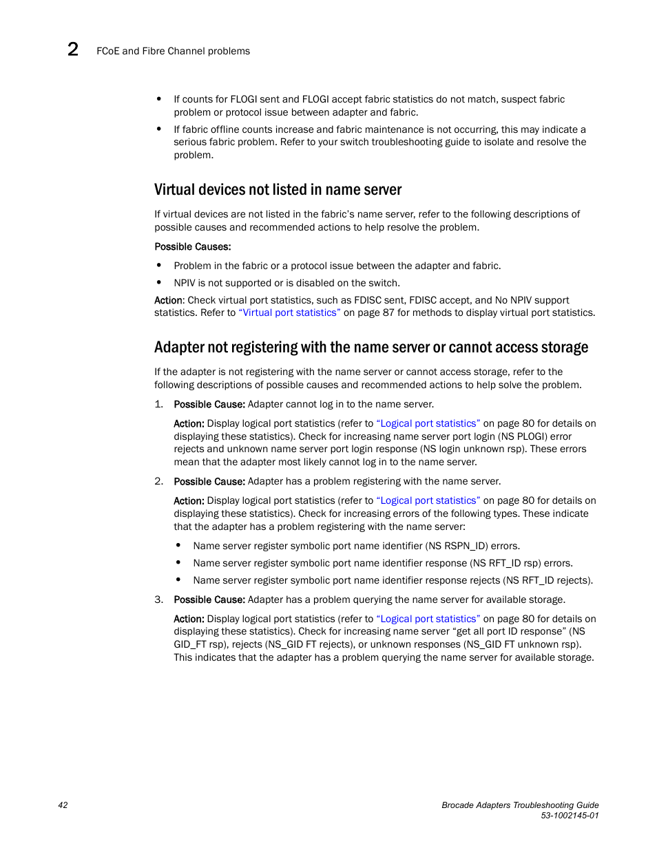 Virtual devices not listed in name server | Dell Brocade Adapters User Manual | Page 66 / 172
