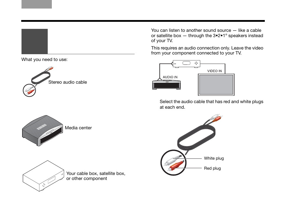 Connecting a cable box or other component | Bose GS SERIES III 3.2.1 User Manual | Page 21 / 108