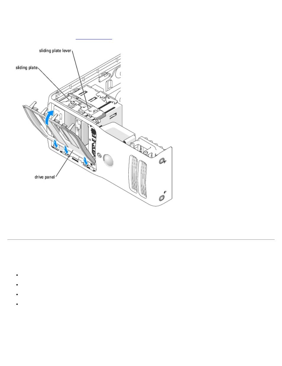 Drives, Replacing the drive panel, Connecting drive cables | Dell XPS 400/Dimension 9150 User Manual | Page 43 / 69