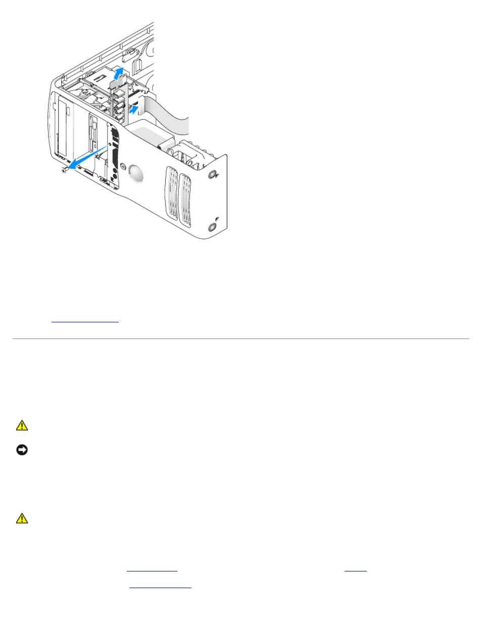 Battery, Replacing the i/o panel, Replacing the battery | Dell XPS 400/Dimension 9150 User Manual | Page 65 / 69