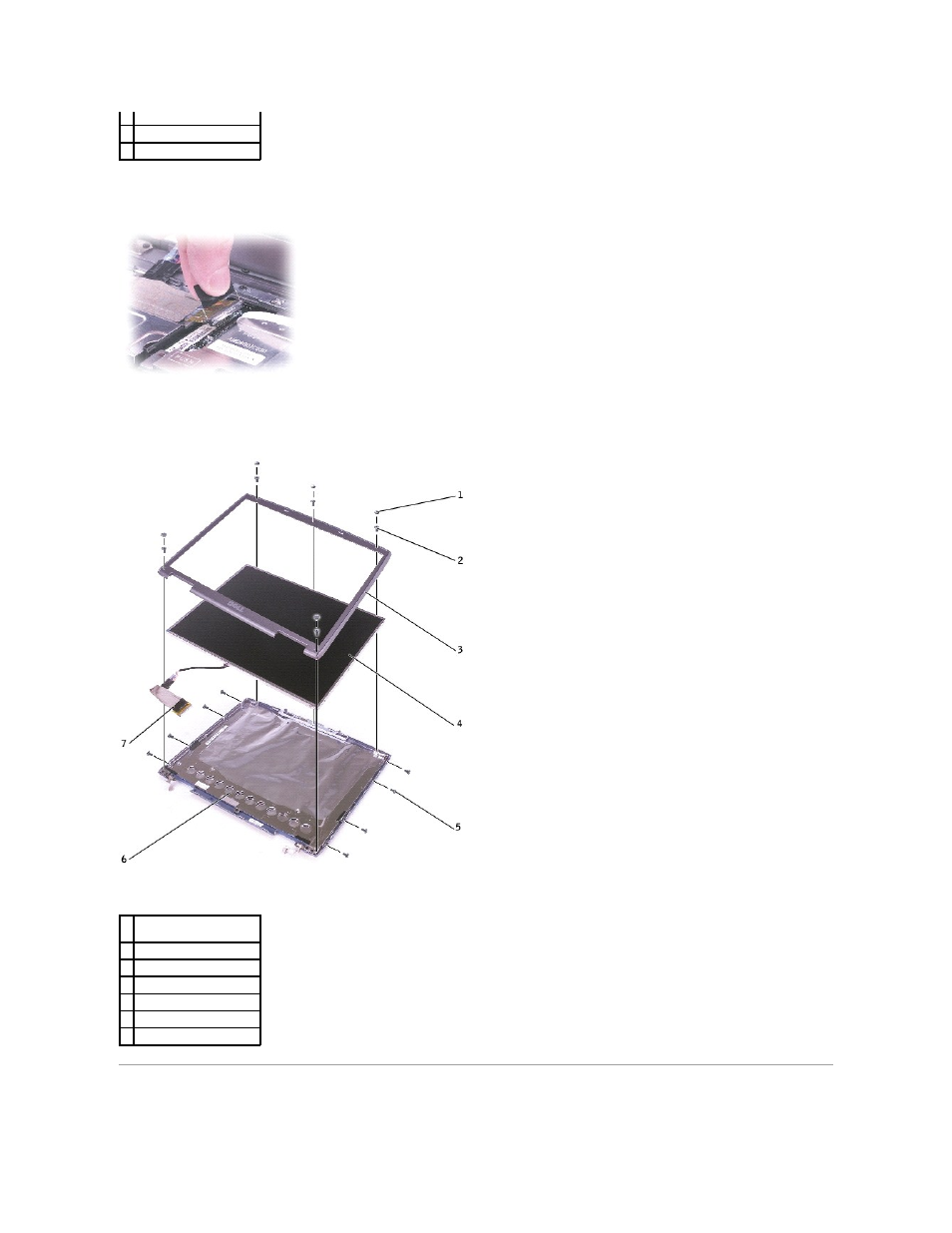 Display bezel | Dell Inspiron 1100 User Manual | Page 11 / 40