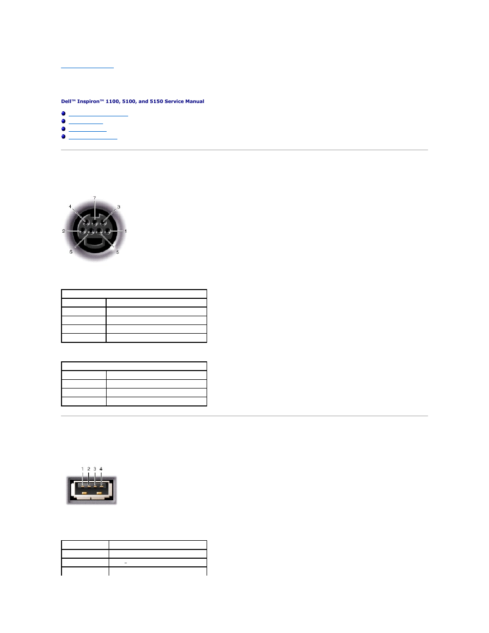 Pinout assignments for i/o connectors, S-video tv-out connector, Usb connector | Dell Inspiron 1100 User Manual | Page 23 / 40