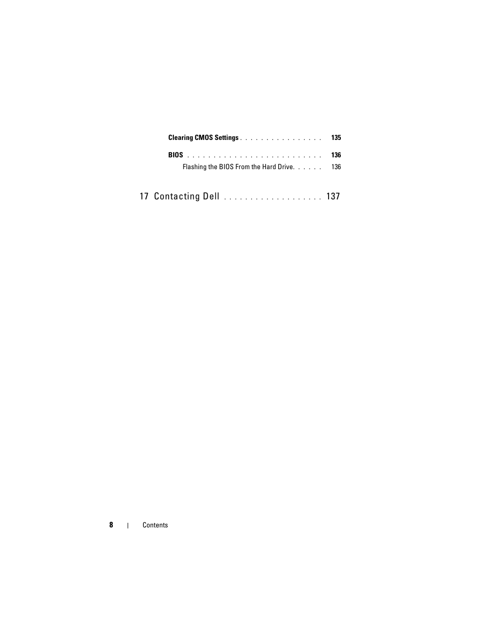17 contacting dell | Dell Vostro 220s (Late 2008) User Manual | Page 8 / 138