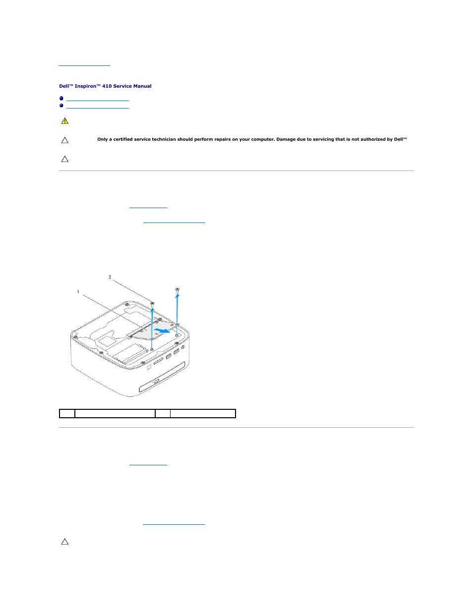 Graphics card, Removing the graphics card, Replacing the graphics card | Dell Inspiron Zino HD (410, Mid 2010) User Manual | Page 10 / 45