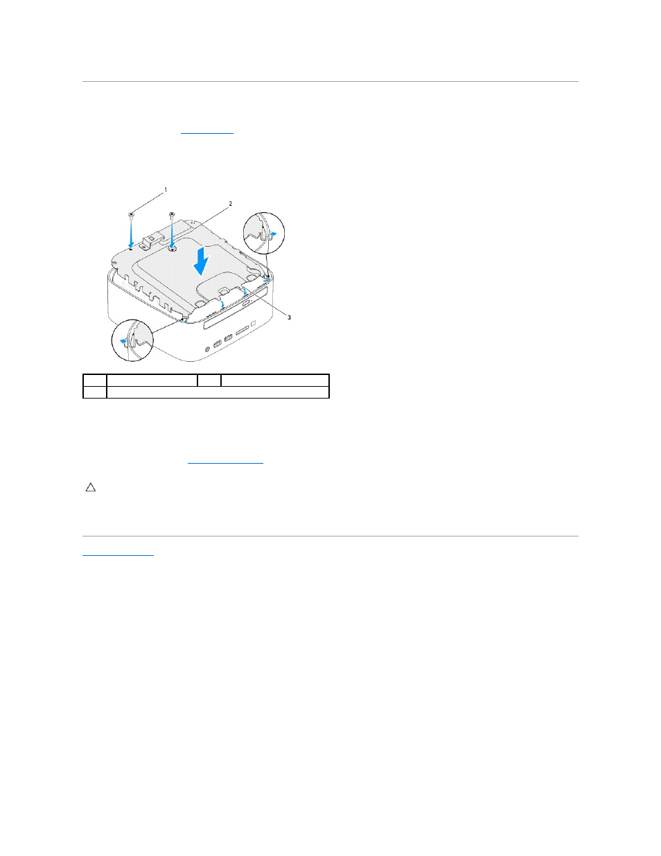 Replacing the top bracket | Dell Inspiron Zino HD (410, Mid 2010) User Manual | Page 43 / 45