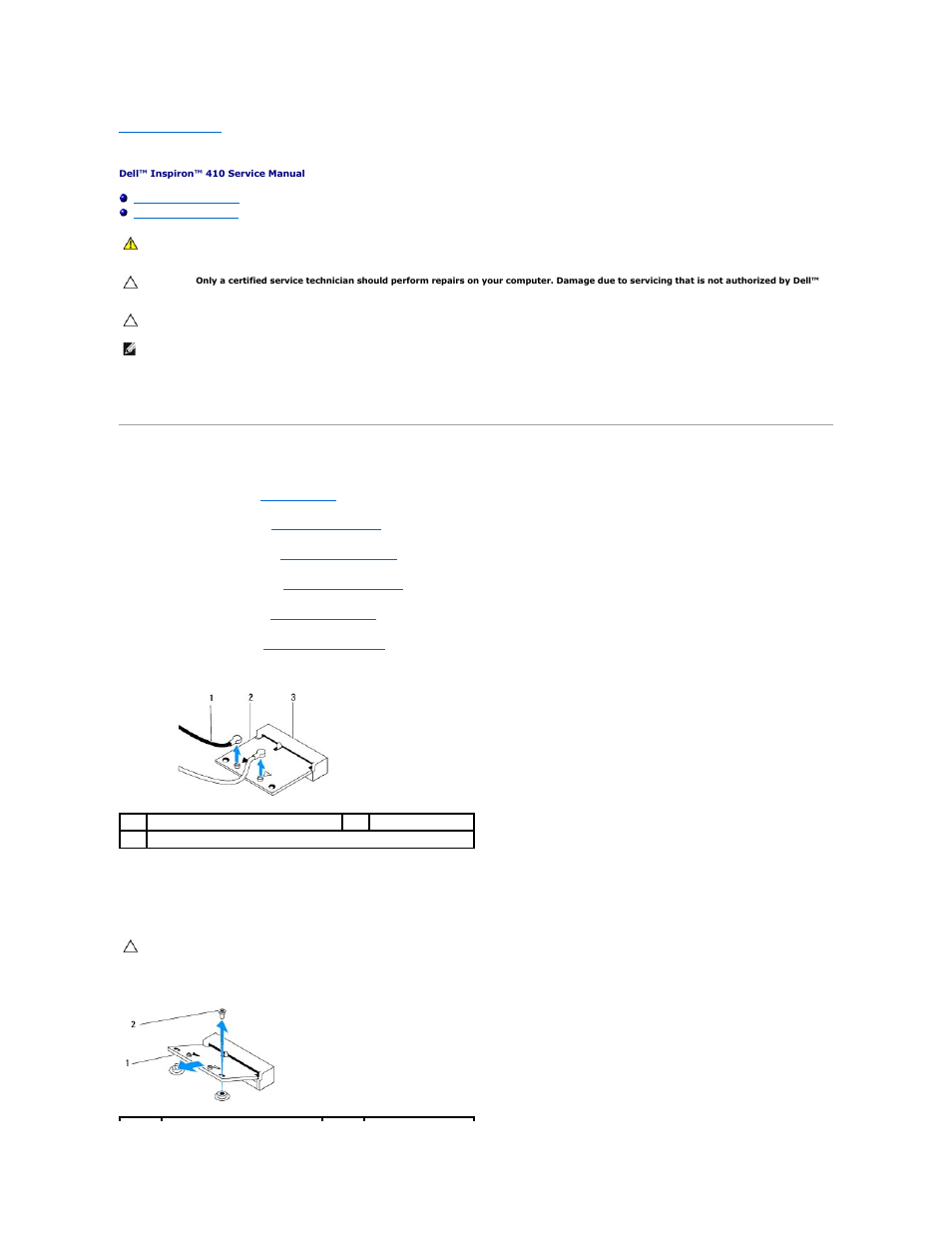 Wireless mini-card, Removing the mini-card | Dell Inspiron Zino HD (410, Mid 2010) User Manual | Page 6 / 45