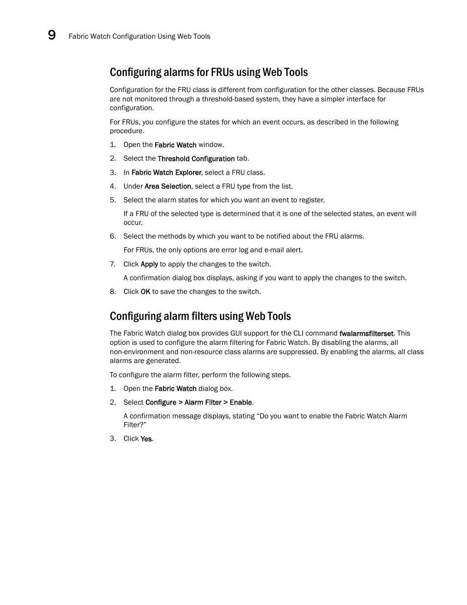 Configuring alarms for frus using web tools, Configuring alarm filters using web tools | Dell POWEREDGE M1000E User Manual | Page 112 / 126