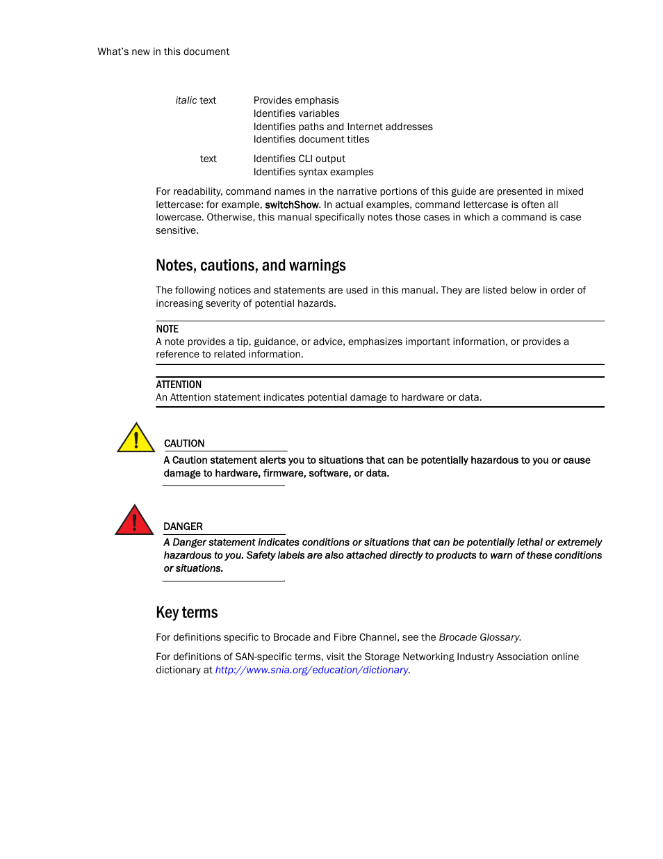 Notes, cautions, and warnings, Key terms | Dell POWEREDGE M1000E User Manual | Page 18 / 126