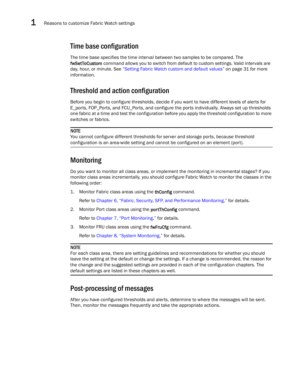 Time base configuration, Threshold and action configuration, Monitoring | Post-processing of messages | Dell POWEREDGE M1000E User Manual | Page 24 / 126