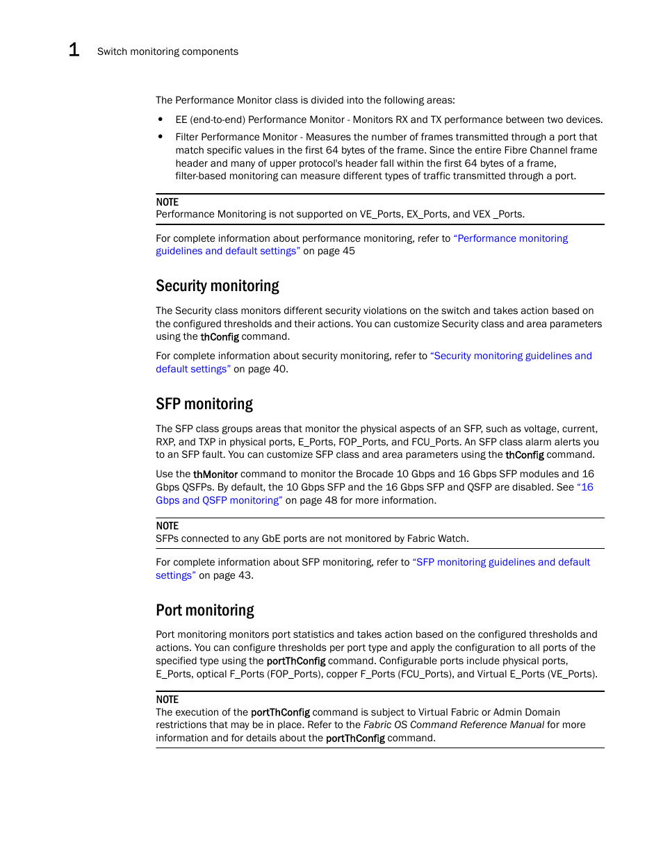 Security monitoring, Sfp monitoring, Port monitoring | Security monitoring sfp monitoring port monitoring | Dell POWEREDGE M1000E User Manual | Page 26 / 126