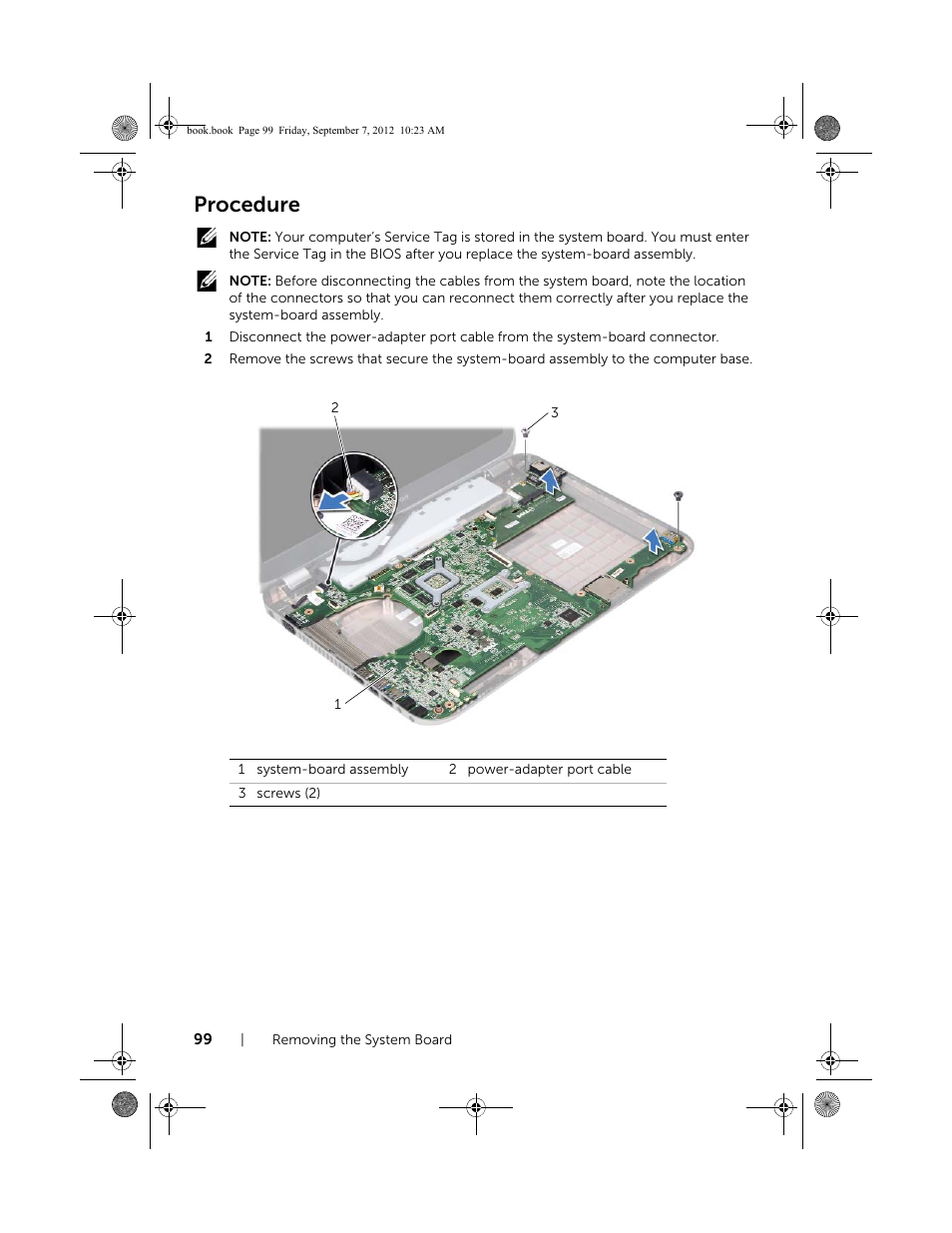 Procedure, Follow the instructions from step 1 to st | Dell Inspiron M421R (Late 2012) User Manual | Page 100 / 110