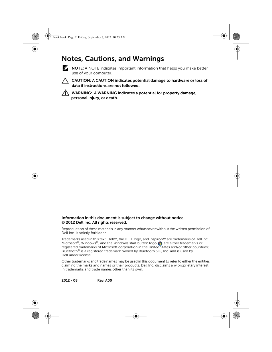 Dell Inspiron M421R (Late 2012) User Manual | Page 2 / 110