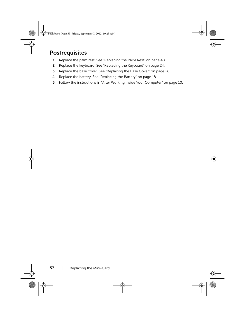 Postrequisites | Dell Inspiron M421R (Late 2012) User Manual | Page 54 / 110