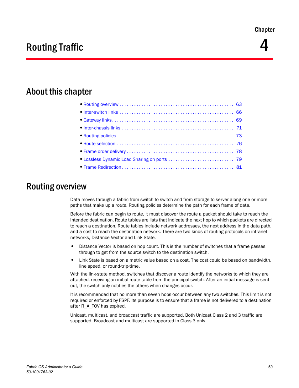 Routing traffic, About this chapter, Routing overview | Chapter 4, Chapter 4, “routing traffic, Ns, see | Dell POWEREDGE M1000E User Manual | Page 103 / 586