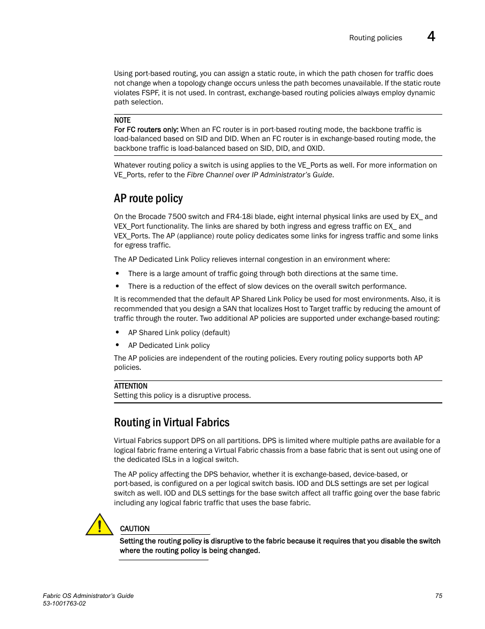 Ap route policy, Routing in virtual fabrics | Dell POWEREDGE M1000E User Manual | Page 115 / 586