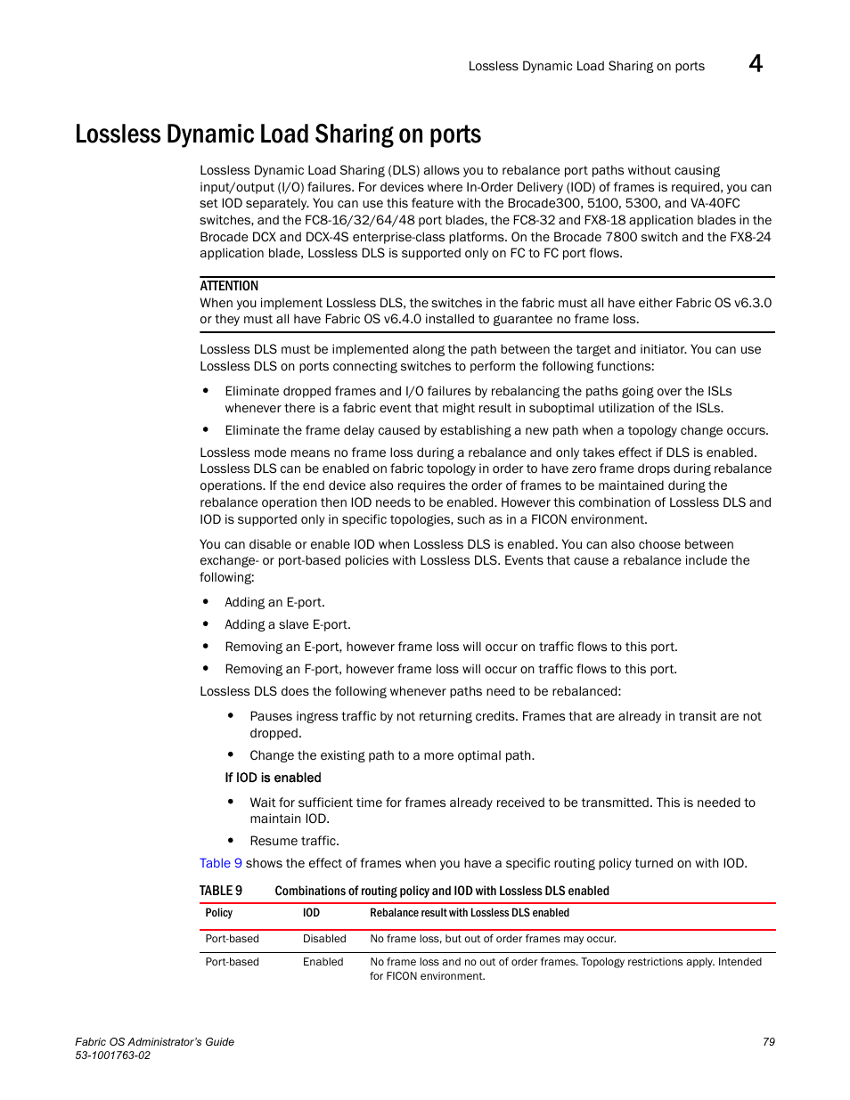 Lossless dynamic load sharing on ports, Table 9 | Dell POWEREDGE M1000E User Manual | Page 119 / 586