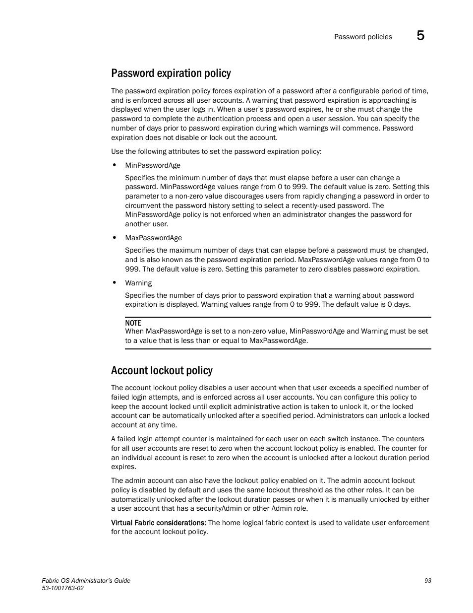 Password expiration policy, Account lockout policy | Dell POWEREDGE M1000E User Manual | Page 133 / 586