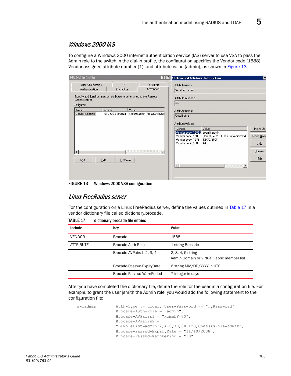 Figure 13, Windows, Table 17 | Windows 2000 ias, Linux freeradius server | Dell POWEREDGE M1000E User Manual | Page 143 / 586