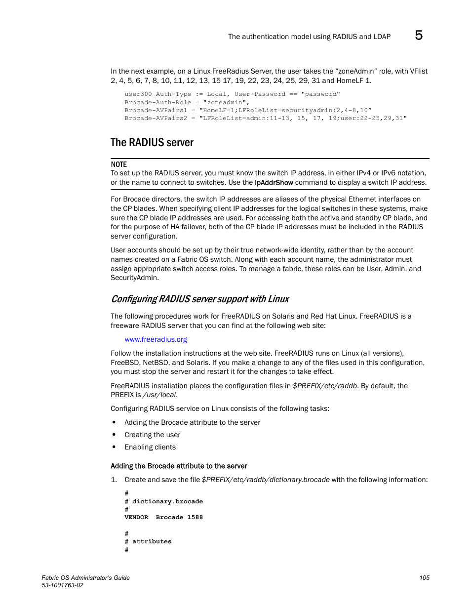 The radius server, Configuring radius server support with linux | Dell POWEREDGE M1000E User Manual | Page 145 / 586