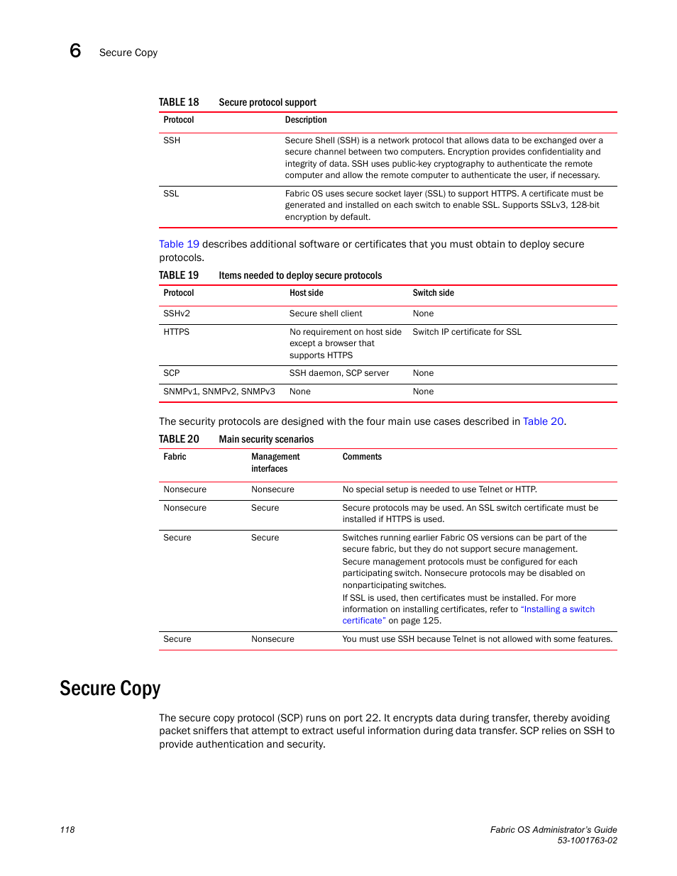 Secure copy, Table 19, Table 20 | Dell POWEREDGE M1000E User Manual | Page 158 / 586