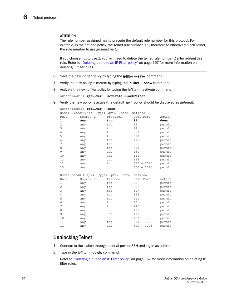 Unblocking telnet | Dell POWEREDGE M1000E User Manual | Page 170 / 586