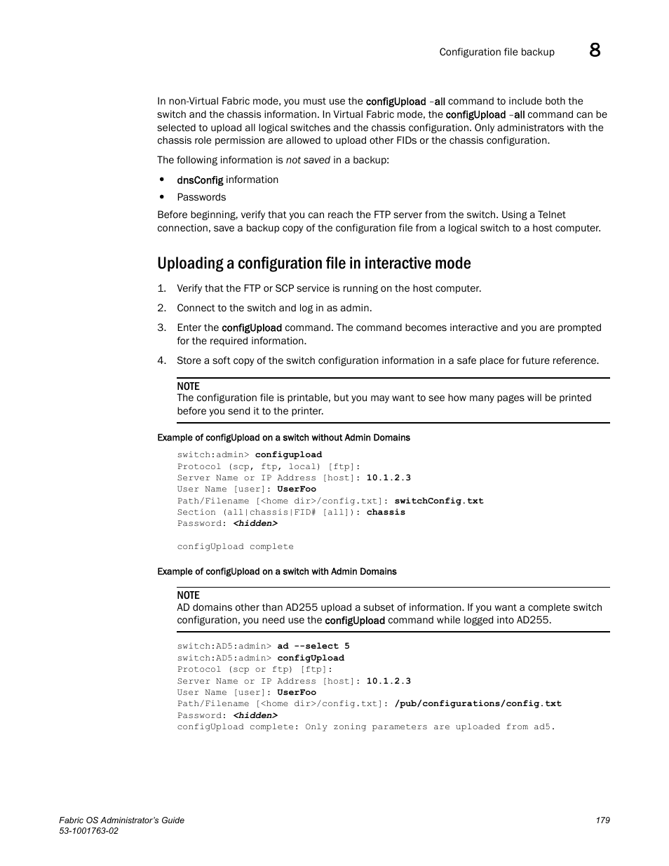 Uploading a configuration file in interactive mode | Dell POWEREDGE M1000E User Manual | Page 219 / 586