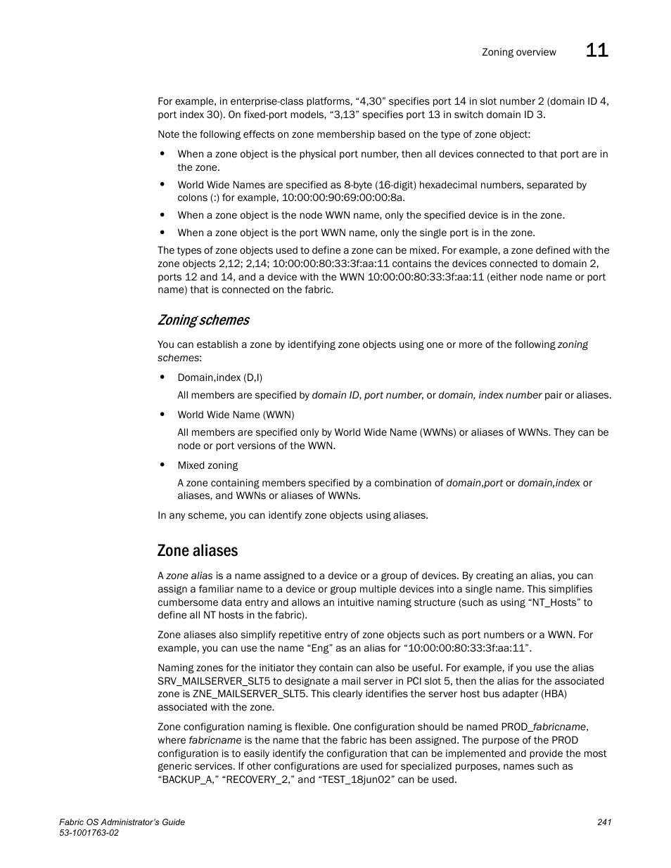 Zone aliases, Zoning schemes | Dell POWEREDGE M1000E User Manual | Page 281 / 586