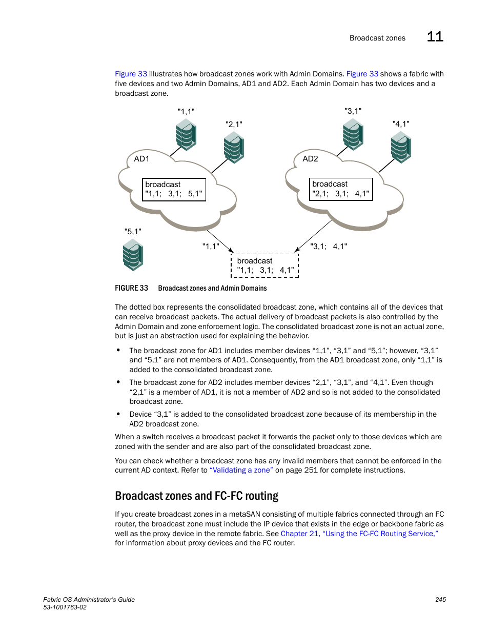 Broadcast zones and fc-fc routing, Figure 33 | Dell POWEREDGE M1000E User Manual | Page 285 / 586