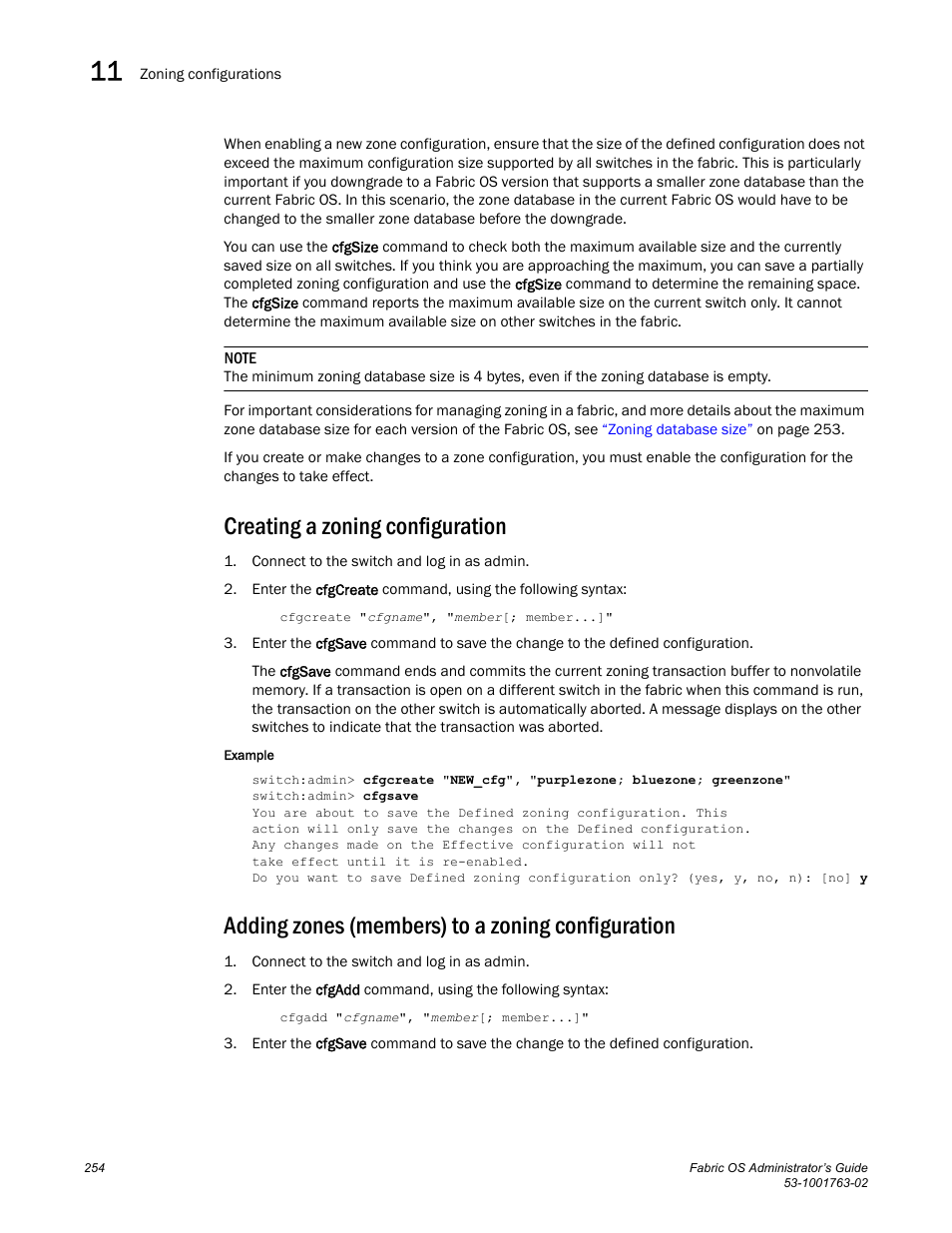 Creating a zoning configuration, Adding zones (members) to a zoning configuration | Dell POWEREDGE M1000E User Manual | Page 294 / 586