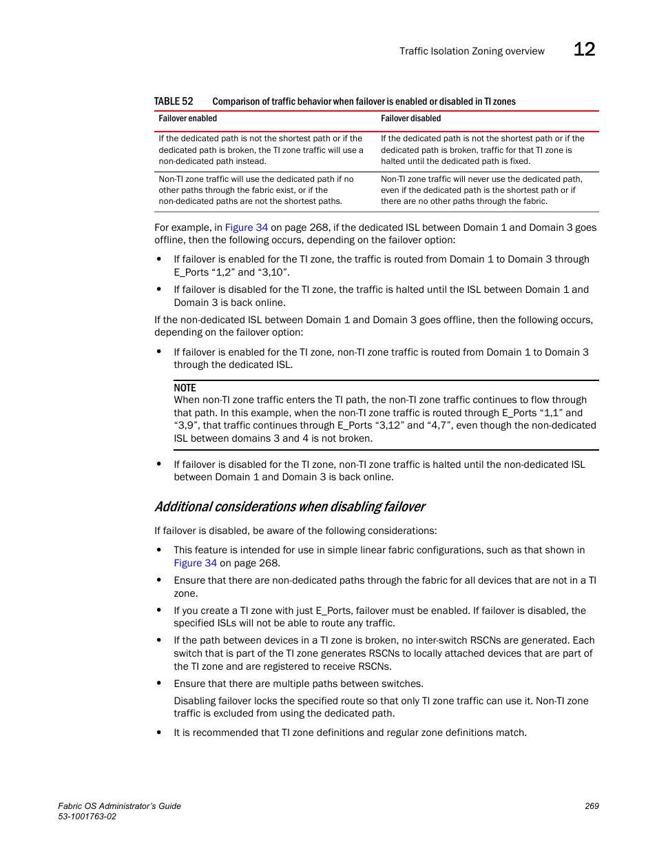 Table 52, Additional considerations when disabling failover | Dell POWEREDGE M1000E User Manual | Page 309 / 586