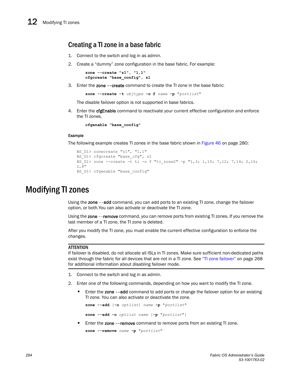 Creating a ti zone in a base fabric, Modifying ti zones, Modifying ti | Zones | Dell POWEREDGE M1000E User Manual | Page 324 / 586