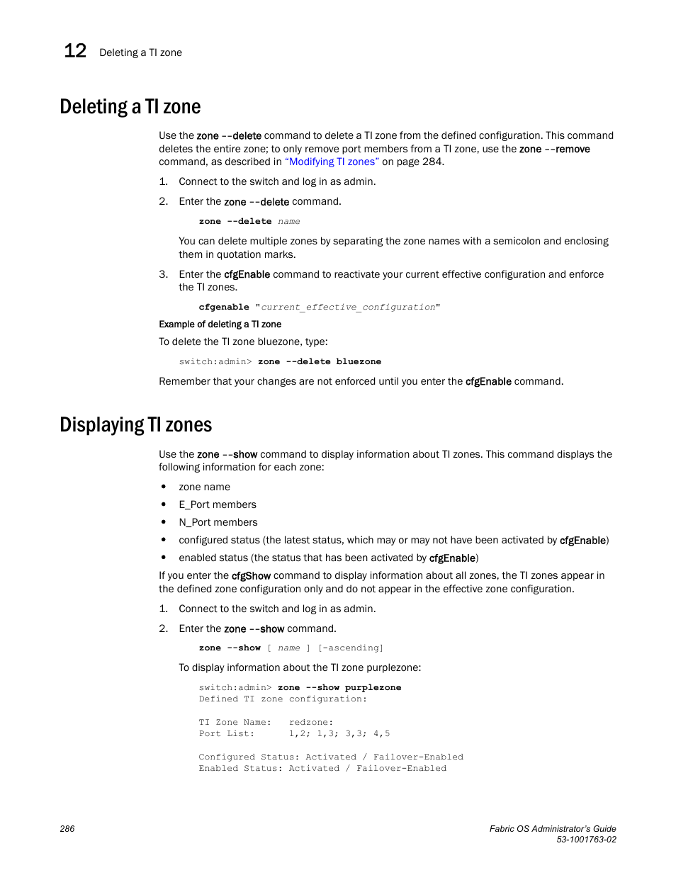 Deleting a ti zone, Displaying ti zones | Dell POWEREDGE M1000E User Manual | Page 326 / 586