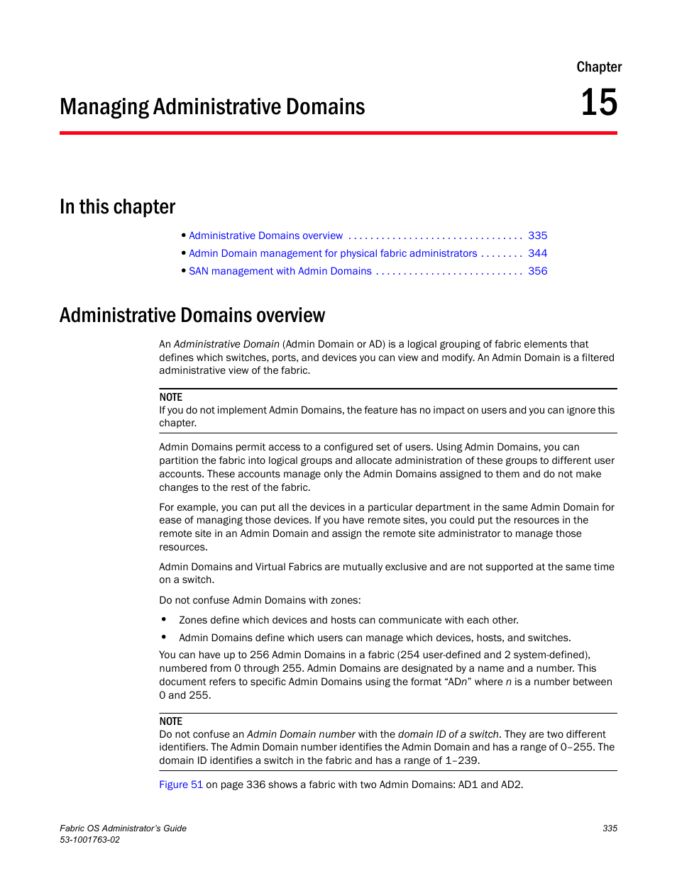 Managing administrative domains, In this chapter, Administrative domains overview | Chapter 15, Chapter 15, “managing administrative domains, Chapter 15, “managing administrative, Domains | Dell POWEREDGE M1000E User Manual | Page 375 / 586