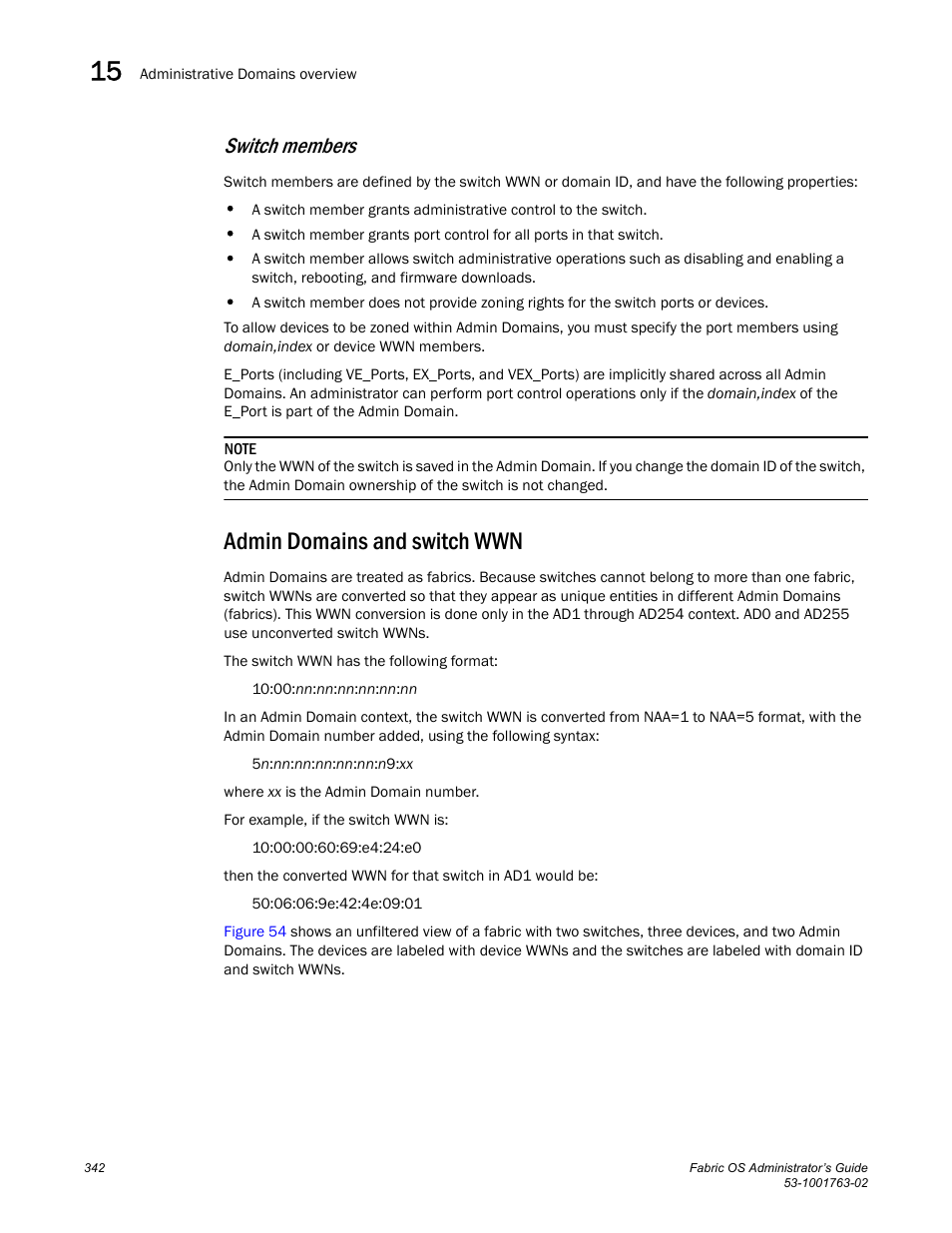 Admin domains and switch wwn, Switch members | Dell POWEREDGE M1000E User Manual | Page 382 / 586
