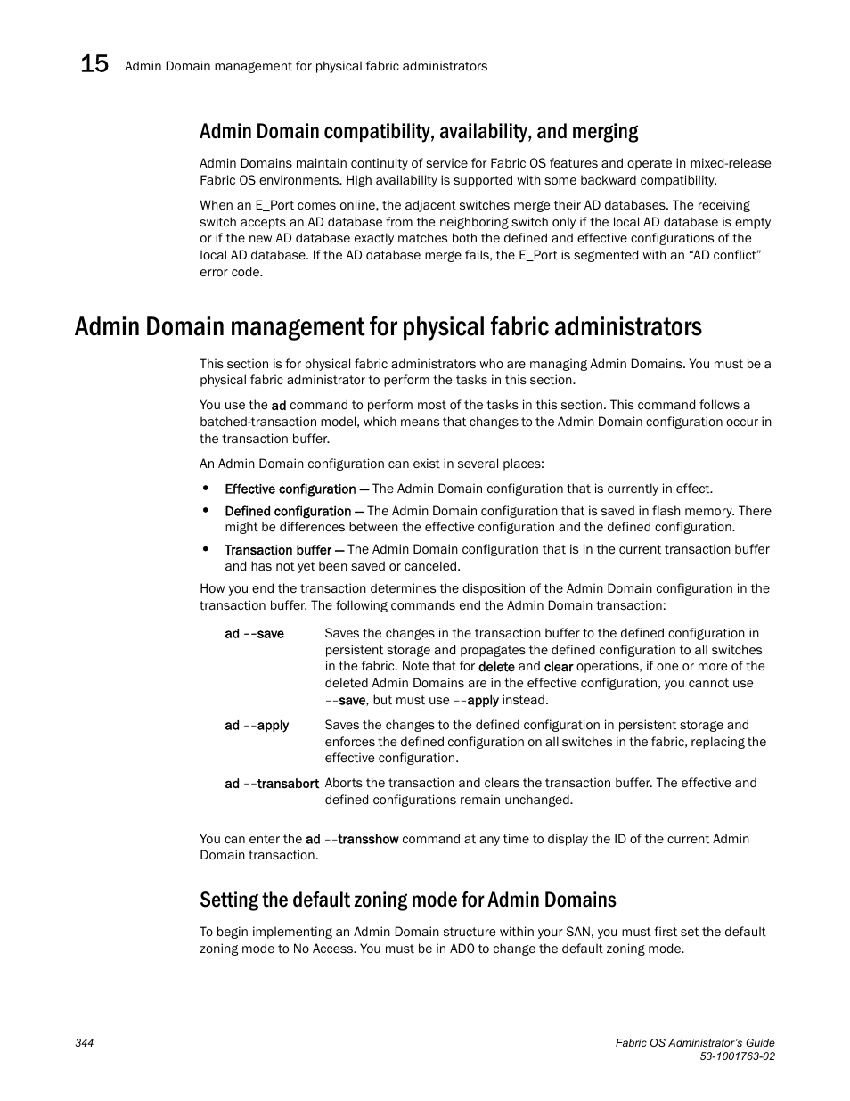 Setting the default zoning mode for admin domains | Dell POWEREDGE M1000E User Manual | Page 384 / 586