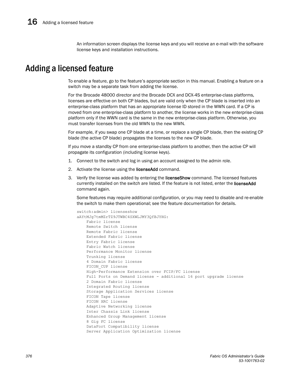 Adding a licensed feature | Dell POWEREDGE M1000E User Manual | Page 416 / 586