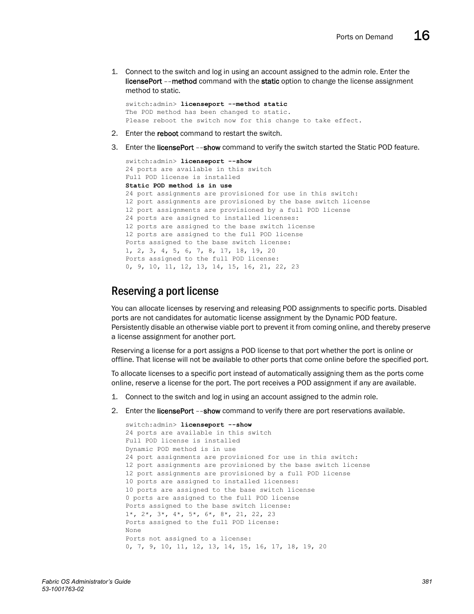 Reserving a port license | Dell POWEREDGE M1000E User Manual | Page 421 / 586