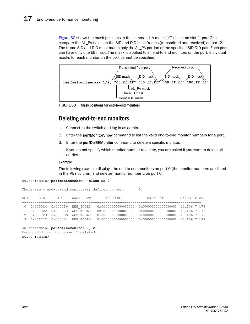 Deleting end-to-end monitors, Figure 60, Mask positions | Dell POWEREDGE M1000E User Manual | Page 428 / 586