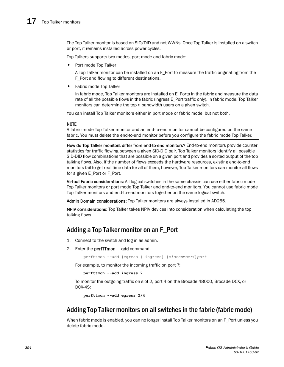 Adding a top talker monitor on an f_port | Dell POWEREDGE M1000E User Manual | Page 434 / 586