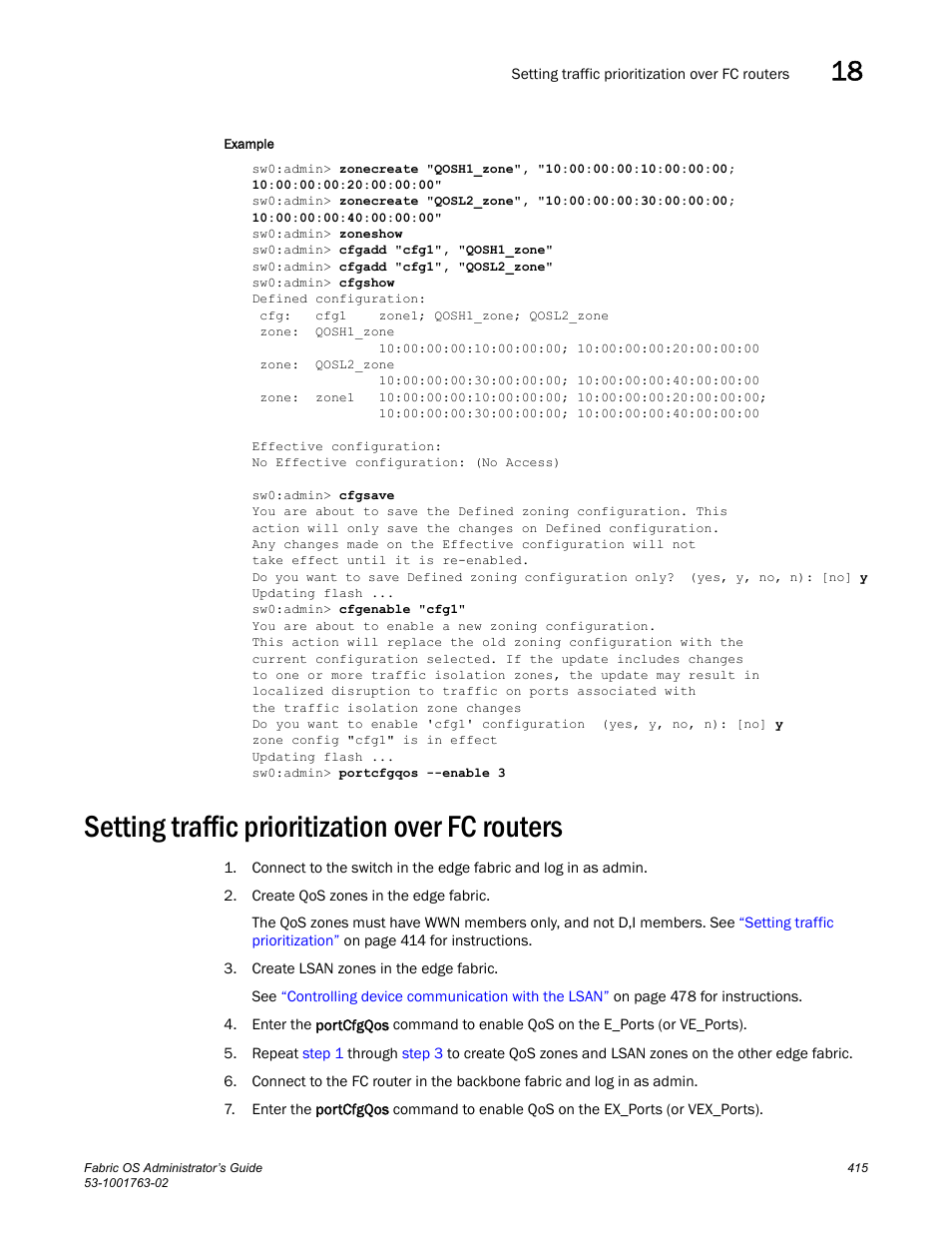 Setting traffic prioritization over fc routers | Dell POWEREDGE M1000E User Manual | Page 455 / 586