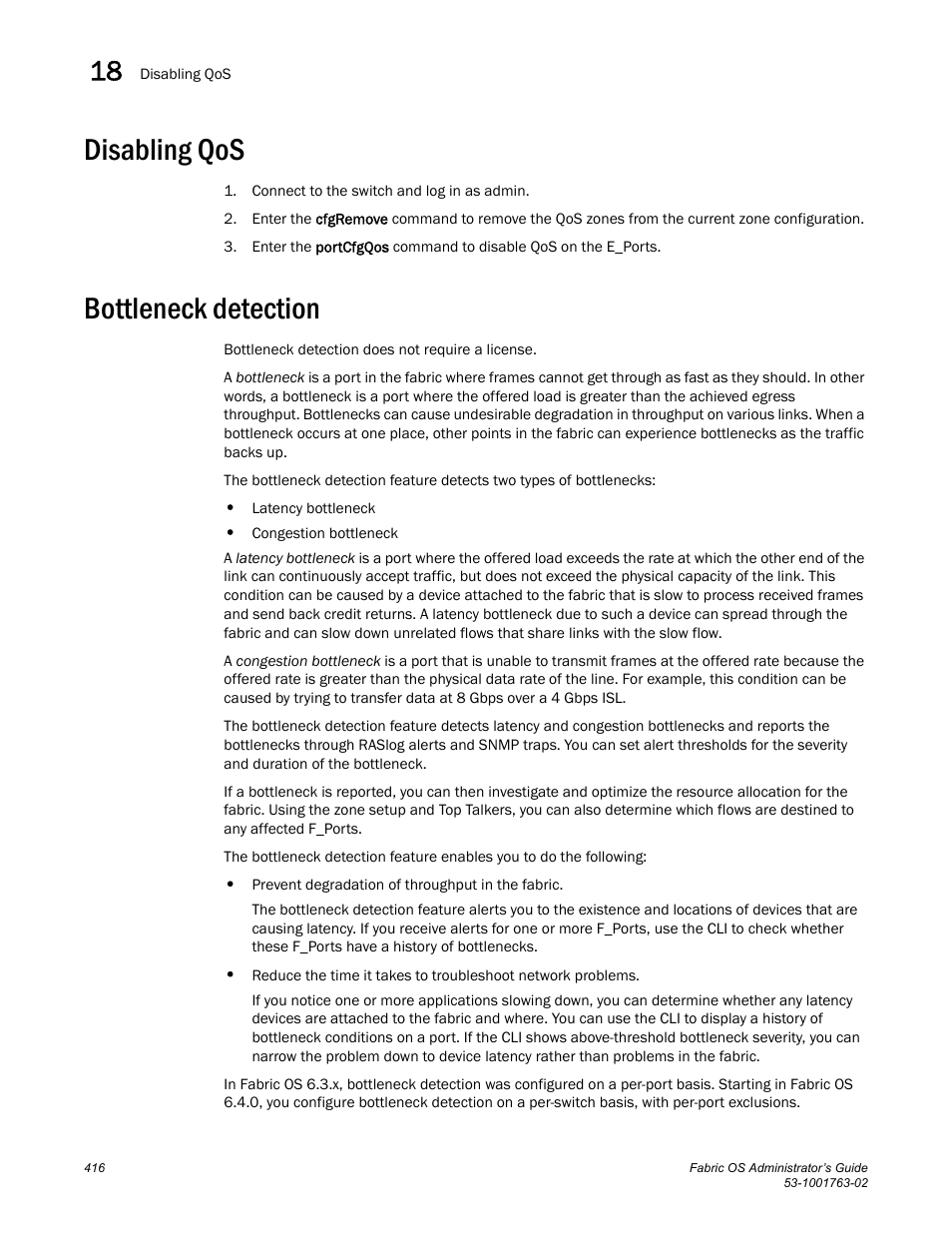 Disabling qos, Bottleneck detection | Dell POWEREDGE M1000E User Manual | Page 456 / 586