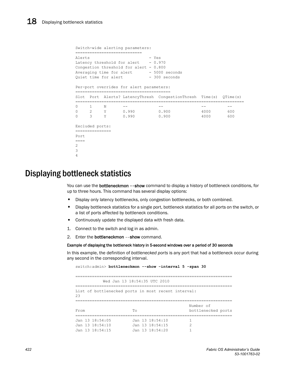 Displaying bottleneck statistics | Dell POWEREDGE M1000E User Manual | Page 462 / 586