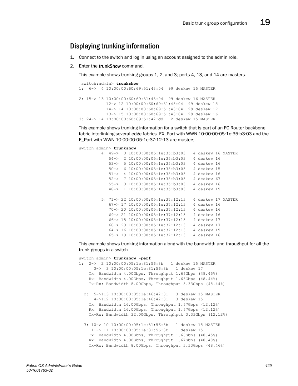 Displaying trunking information, Is us | Dell POWEREDGE M1000E User Manual | Page 469 / 586